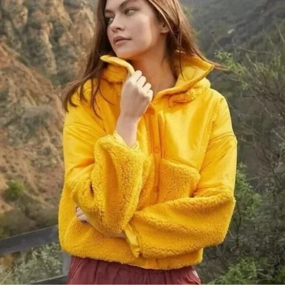 Free People Adventure Awaits Fleece Jacket Small Orangeade NWT - Picture 6 of 10
